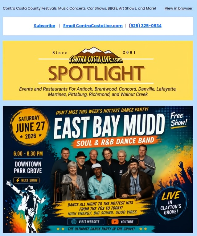 ContraCostaLive.com SPOTLIGHT newsletter, June 24, 2026