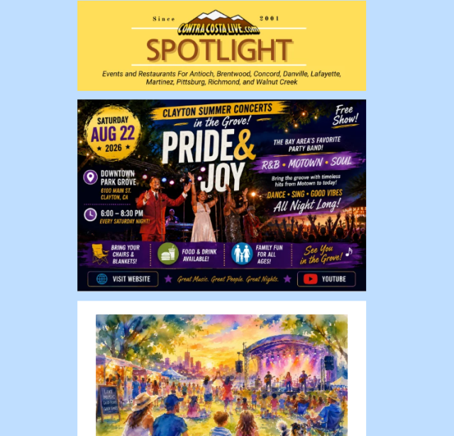 ContraCostaLive.com SPOTLIGHT newsletter, Aug 19, 2026