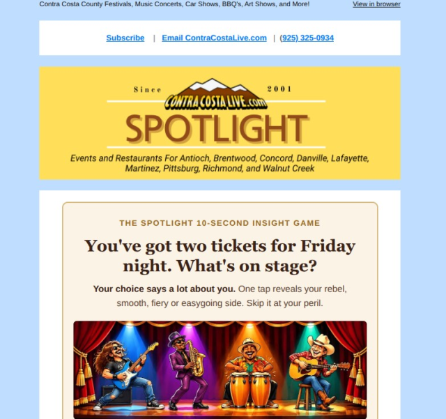 ContraCostaLive.com SPOTLIGHT newsletter, Oct 21, 2026